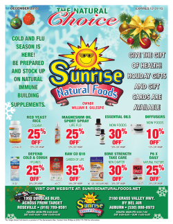Choice Choice Choice - Sunrise Natural Foods