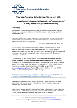 A low cost `Marginal Gains Strategy` to support SDG4