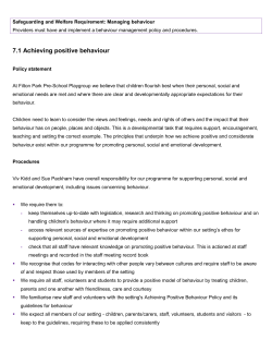 7.1 Achieving positive behaviour - Filton Park Pre