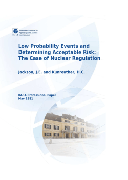 Low Probability Events and Determining Acceptable Risk: The Case