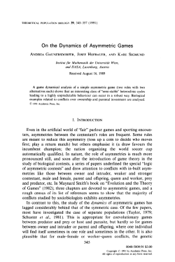 On the Dynamics of Asymmetric Games