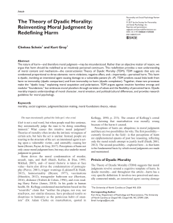 The Theory of Dyadic Morality: Reinventing Moral