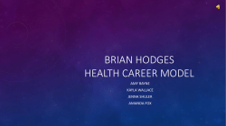 Brian Hodges- Health Career Model