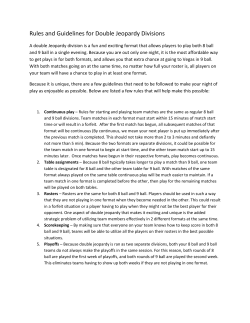 Rules and Guidelines for Double Jeopardy Divisions