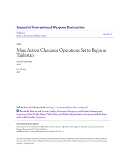 Mine Action Clearance Operations Set to Begin in Tajikistan