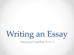Writing an Essay