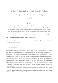 A Finite Horizon Optimal Multiple Switching Problem
