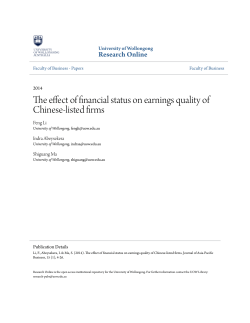 The effect of financial status on earnings quality of Chinese