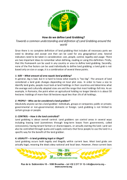 How do we define Land Grabbing? Towards a common