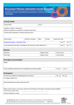 Excursion Planner template - Policy and Procedure Register