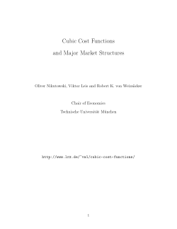 Cubic Cost Functions and Major Market Structures