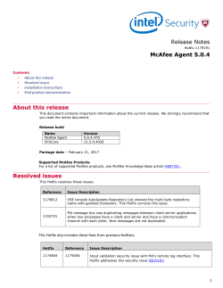 McAfee Agent 5.0.4 Hotfix 1179191 Release Notes