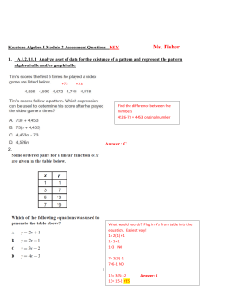 Keystone Algebra 1 Module 2 KEY
