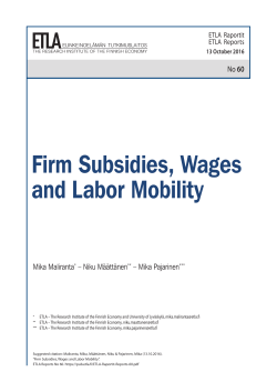 Firm Subsidies, Wages and Labor Mobility