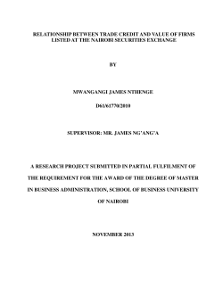relationship between trade credit and value of firms listed at the