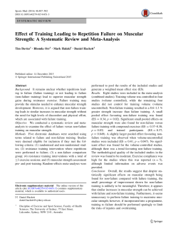 Effect of Training Leading to Repetition Failure