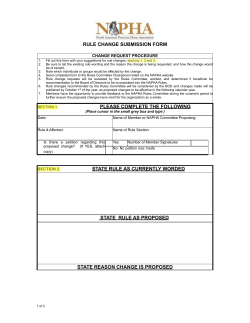NAPHA Rule Change Submission Form
