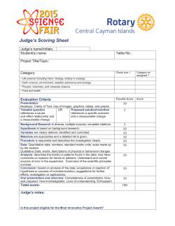 Rotary Science Fair 2015 Judge`s Scoring Sheet with scoring guide