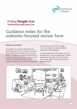 Guidance notes for the outcome