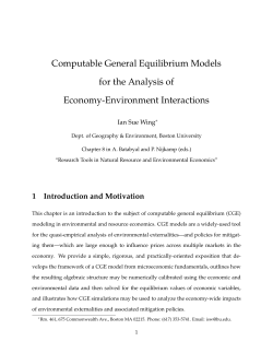 Computable General Equilibrium Models for the