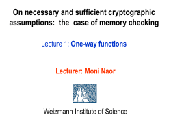 Foundations of Cryptography Lecture 2