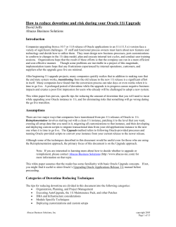 How to reduce downtime and risk during your Oracle 11i Upgrade