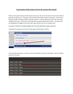 Generation of the Game Card to be used at the match