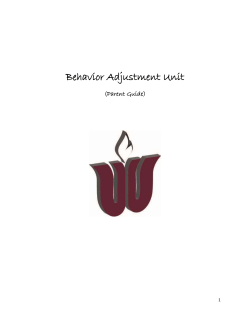 Behavior Adjustment Unit (Parent Guide)