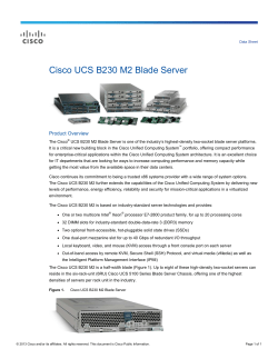 Cisco UCS B230 M2 Blade Server Data Sheet