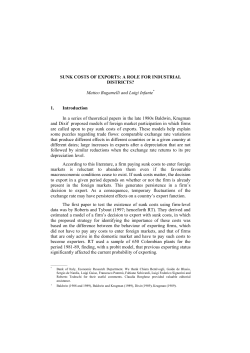 SUNK COSTS OF EXPORTS