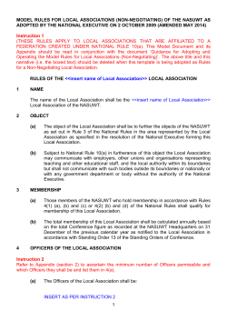 model rules for local associations