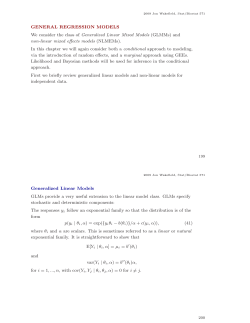 GENERAL REGRESSION MODELS We consider the class of