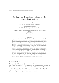 Solving over-determined systems by the subresultant