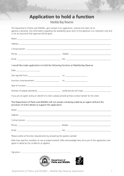 Application to hold a function - Explore Parks WA