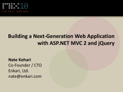 EX10: Building a Next-Generation Web Applicationwith ASP.NET