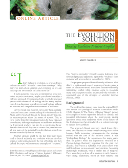 The Evolution Solution - National Association of Biology Teachers