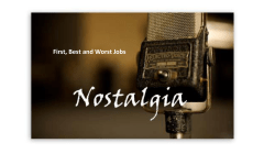 First, Best and Worst Jobs