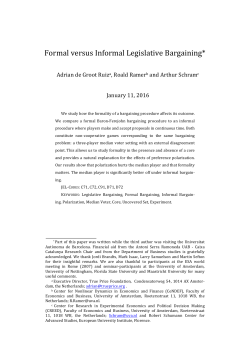 Formal versus Informal Legislative Bargaining*