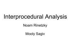 Interprocedural Analysis