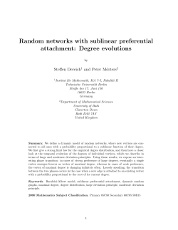 Random networks with sublinear preferential attachment: Degree