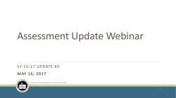 Assessment Update Webinar - WCAP