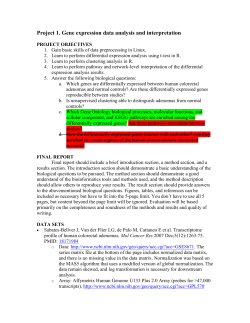 Project 1. Gene expression data analysis and interpretation