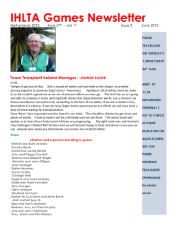 Team Transplant Ireland Manager – SEAMUS EAGER