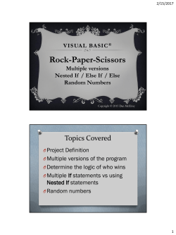 Rock Paper Scissors - Dan McElroy`s SJCC Home Page