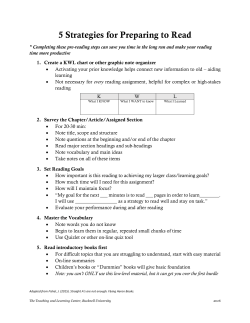 5 Strategies for Preparing to Read