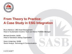 From Theory to Practice: A Case Study in ESG Integration