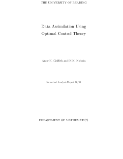 Data Assimilation Using Optimal Control Theory