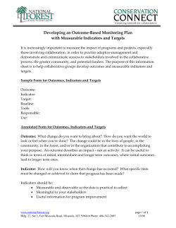 Developing an Outcome-Based Monitoring Plan with Measurable