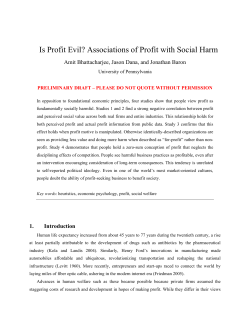 Is Profit Evil? Associations of Profit with Social Harm