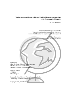 Testing an Actor-Network Theory Model of Innovation Adoption with